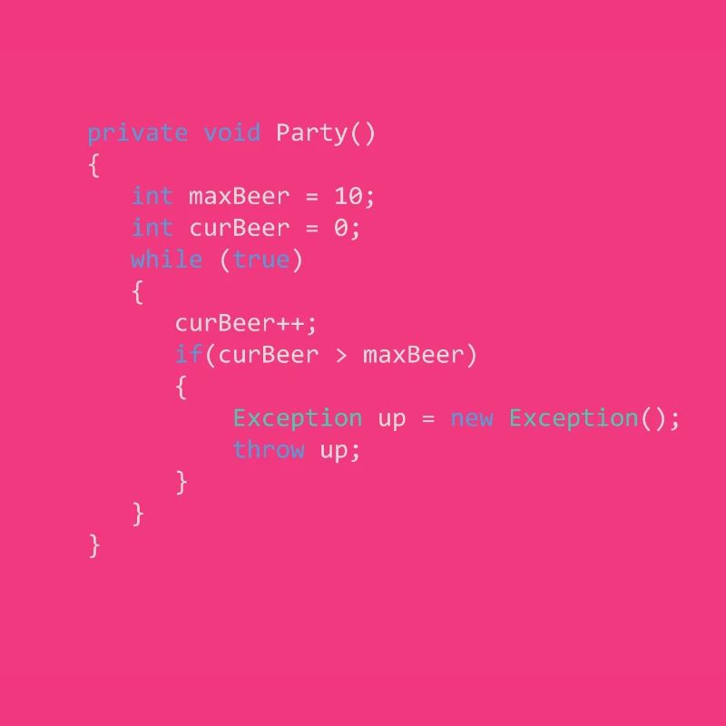 Code snippet c #: Throw up