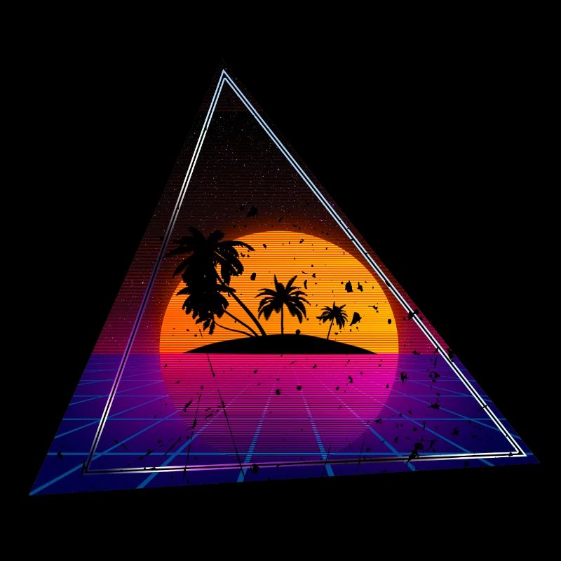 80s palms triangle grunged