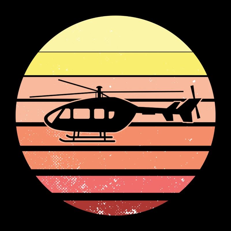 Retro helicopter helicopter pilot