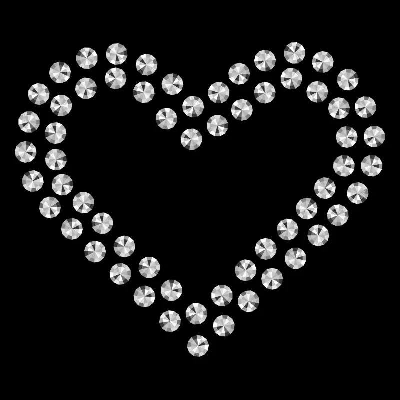 Diamant Herz silber doppel Kontur