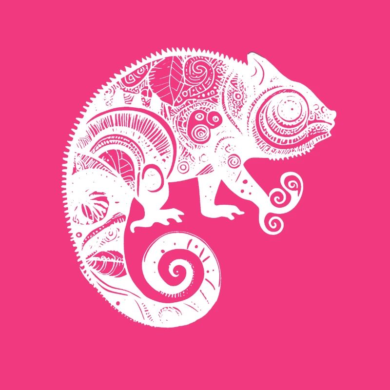 Chamäleon mit boho aztekischen Mustern