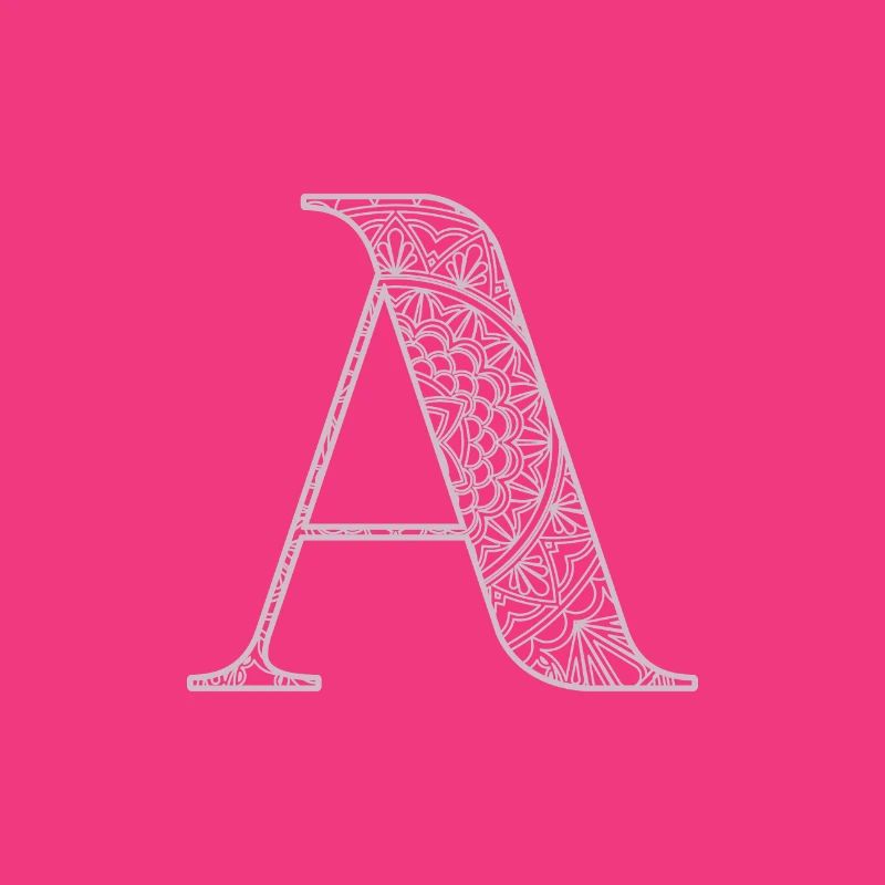 Mandala Monogram Initial in Dusky Pink - Letter A