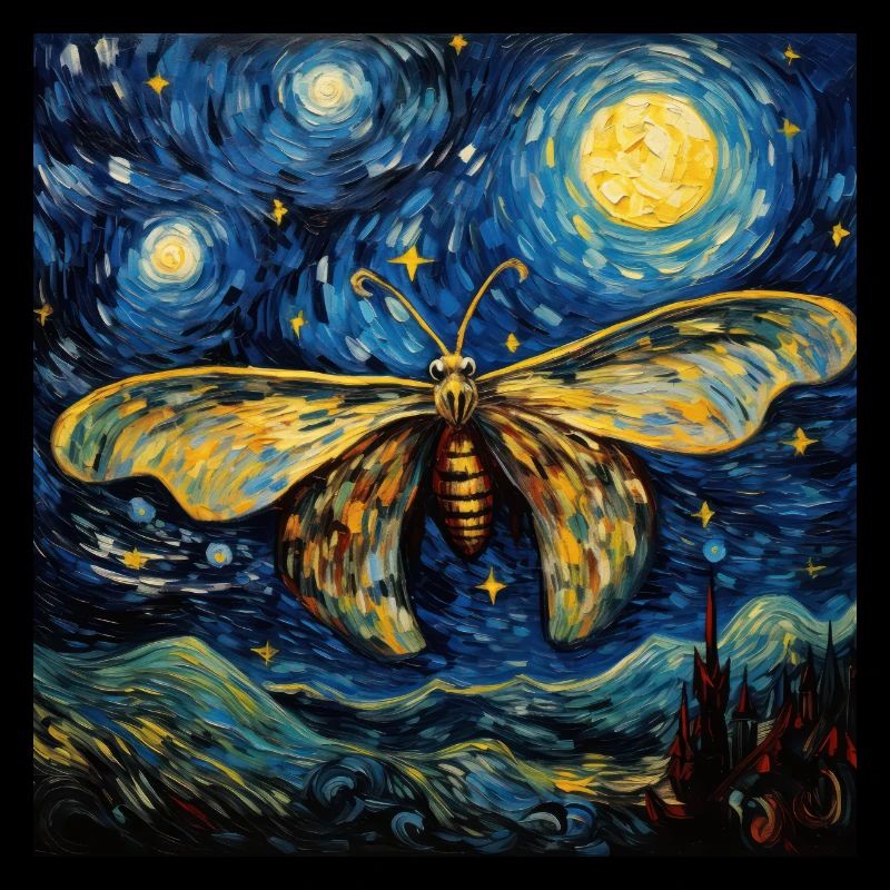 Moth, Van Gogh, Starry Night, Animal