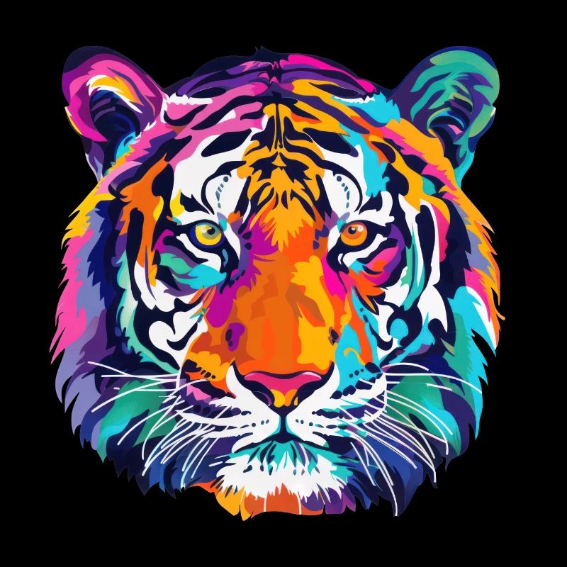 Tiger Multicolored Tiger Head