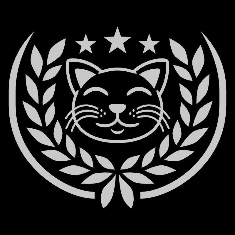 Sterne Gesicht Katze Lorbeerkranz