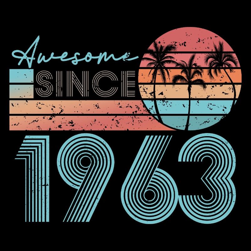 1963 Retro Beach Sunset 60. Geburtstags Shirt