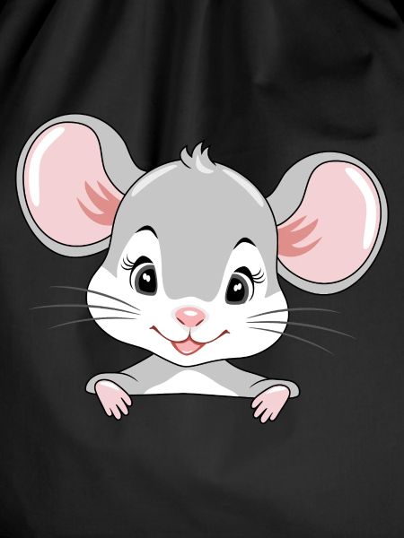 Cute peeking baby mouse