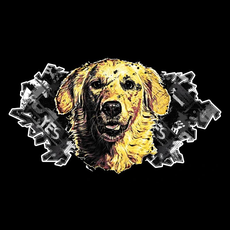 Golden Retriever's Head - In Graffiti #5