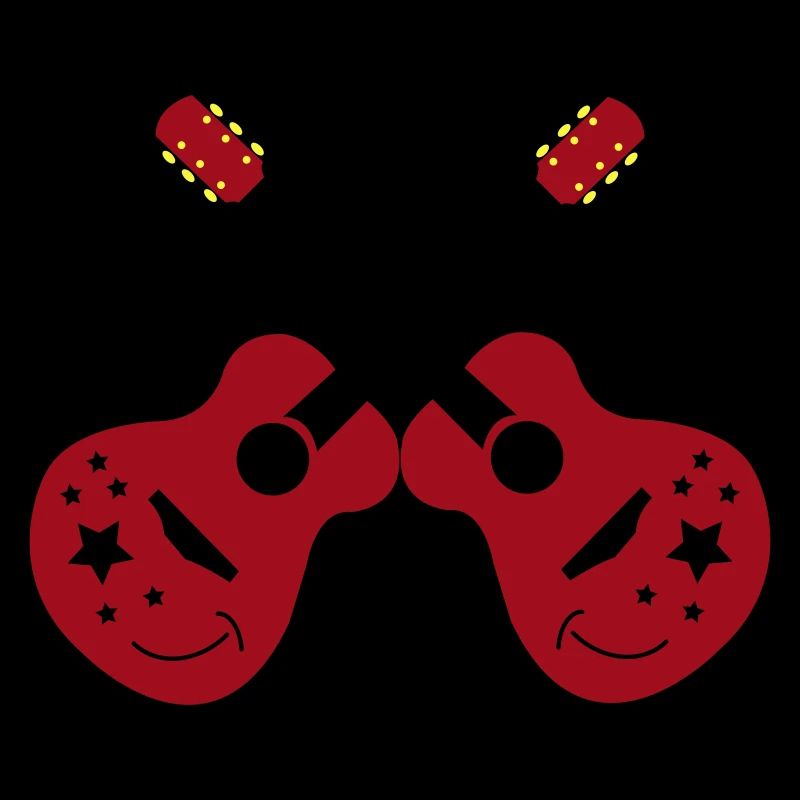 Smiling double guitars