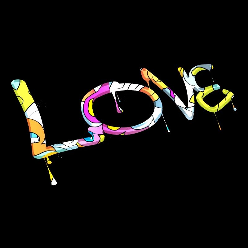 Graffiti-Stil Splash Hip-Hop-Farben Maler Liebe