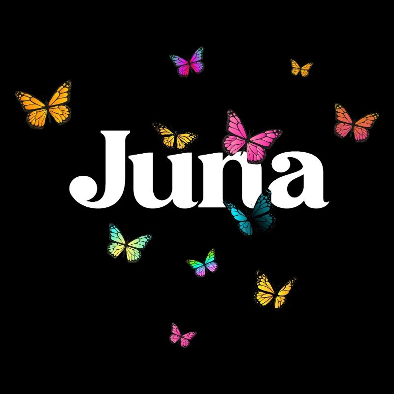 JUNA - Schöner Mädchen Name mit Schmetterlingen
