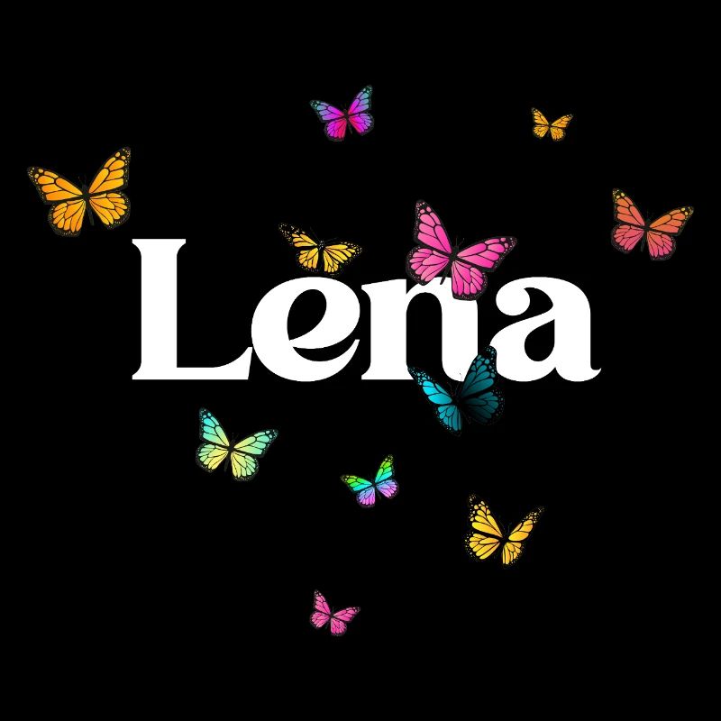 LENA - Schöner Mädchen Name mit Schmetterlingen