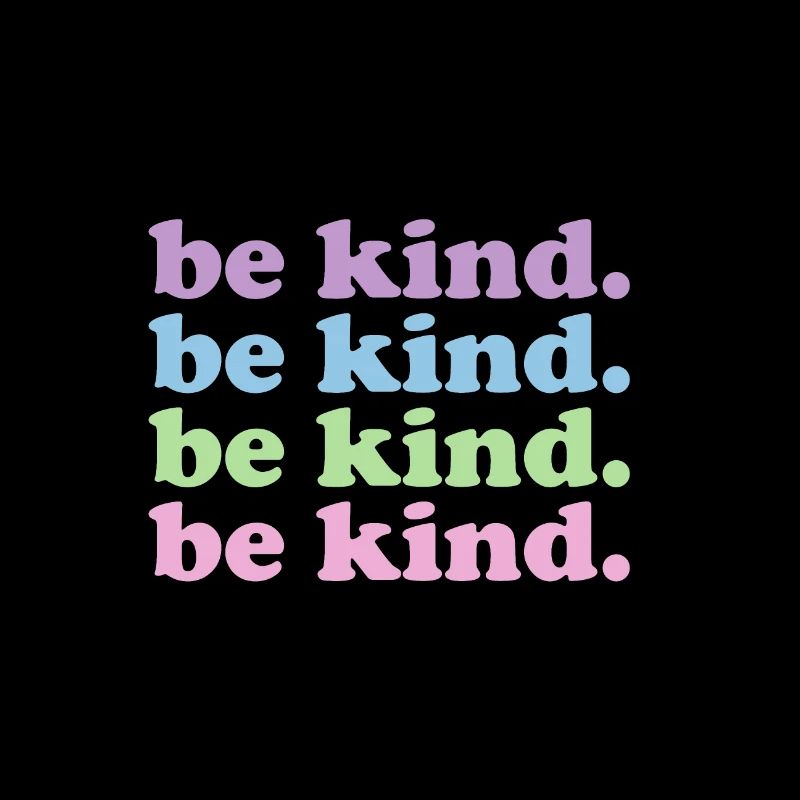Spruch sei nett. Regenbogen rosa und violett pastell