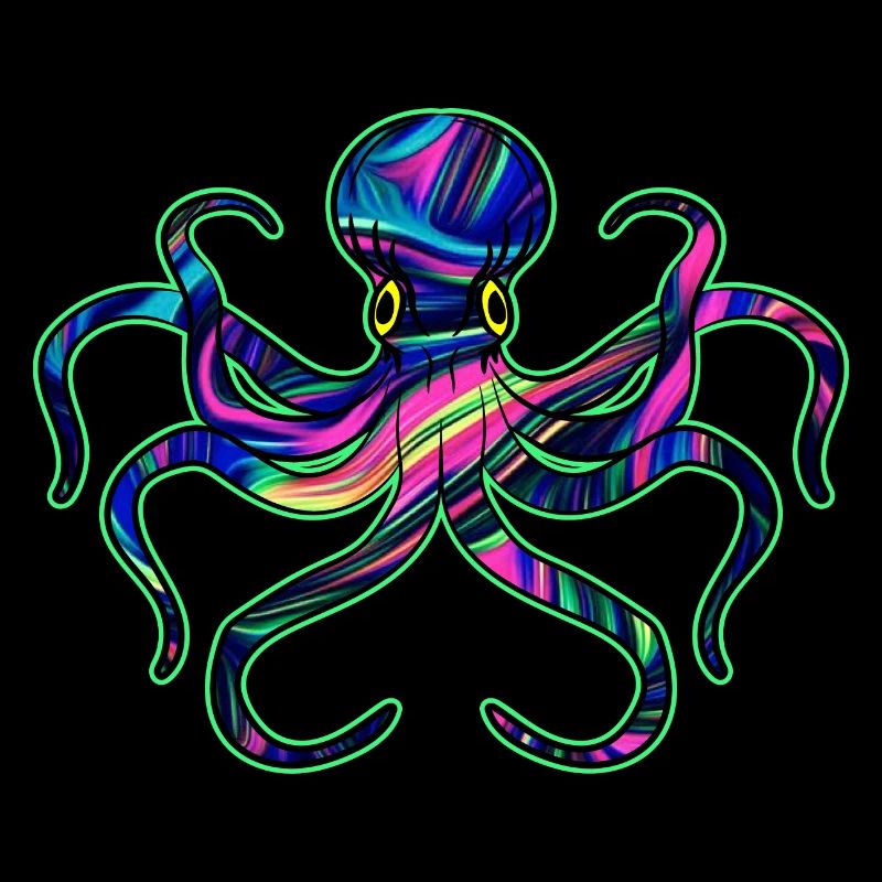 Octopus fluorescent by The Manzanita's