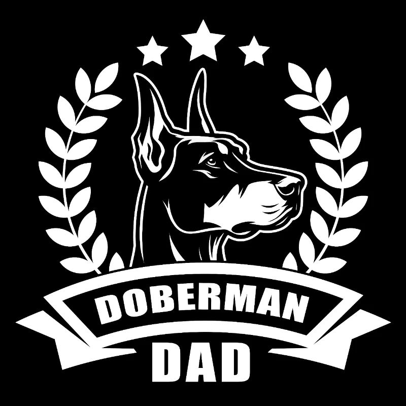 « Doberman Dad » avec bannière et couronne de blé