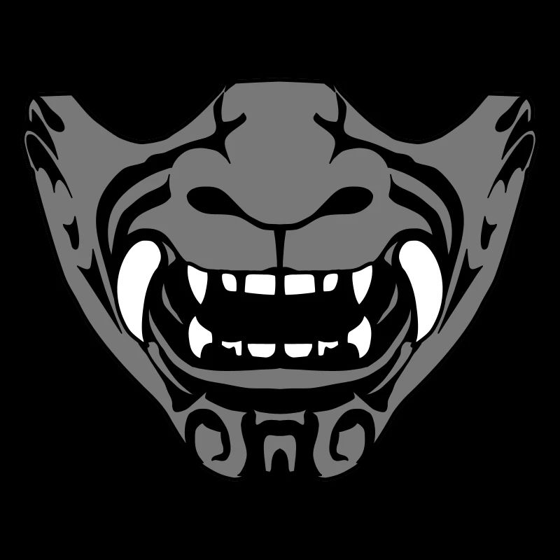 masque de bouche de samouraï