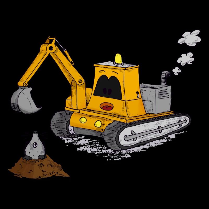 Excavator mole crane construction site builder guys