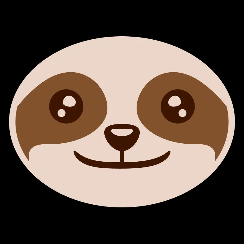 Round Sloth Face Design