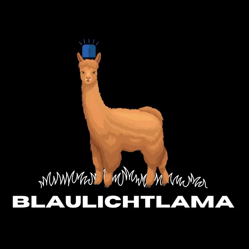 Blaulichtlama mit Gras | Geschenk, Geschenkidee