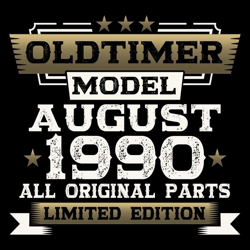 33rd Birthday Man Oldtimer August Vintage 1990