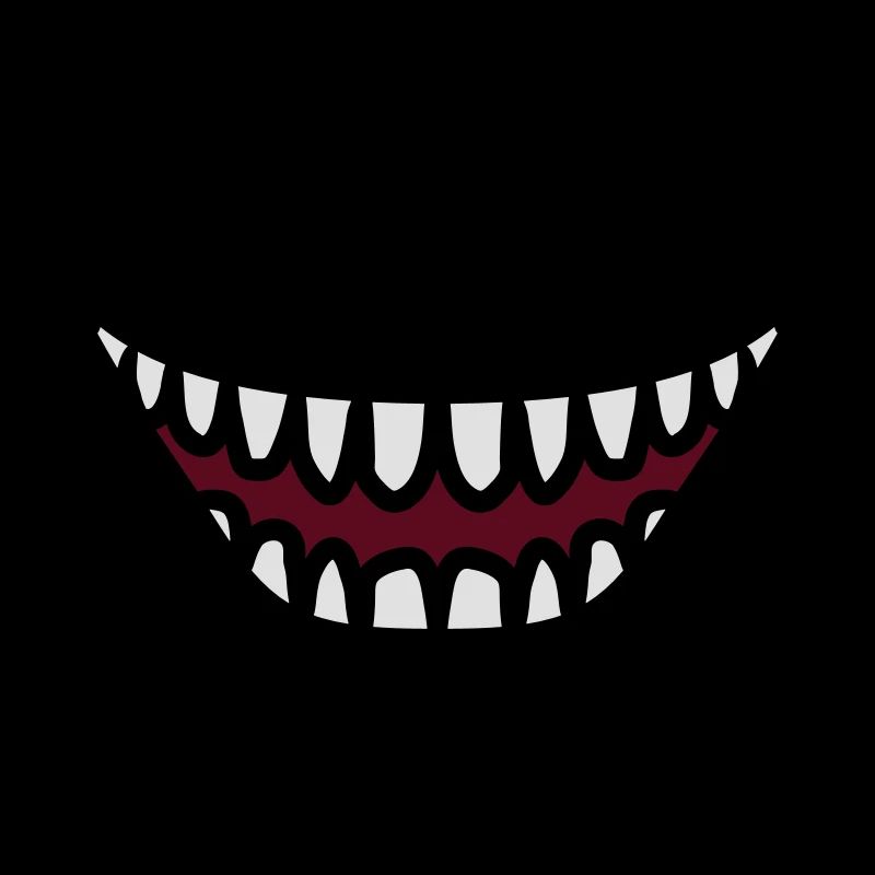 Gueule de monstre qui rit grimaçant laid