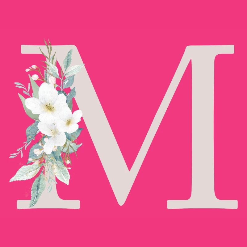 Customizable Monogram M White Green