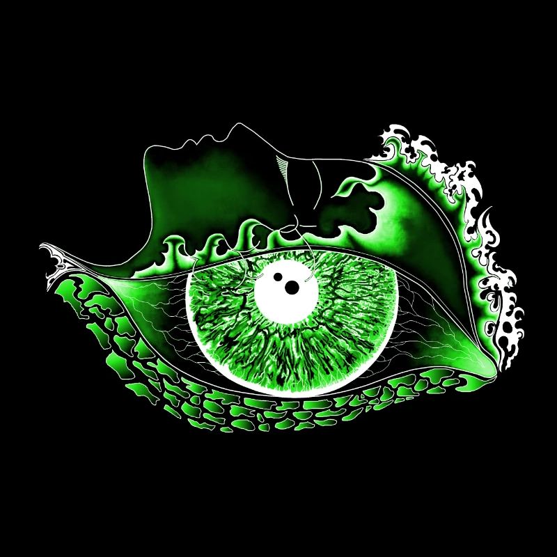 Grand œil vert, œil, réaliste