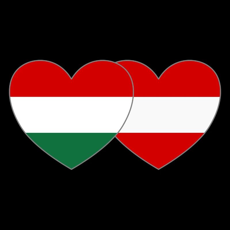 Hungary Austria Flag Heart