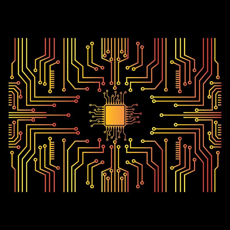 Circuit board core CPU heart pc coder geek
