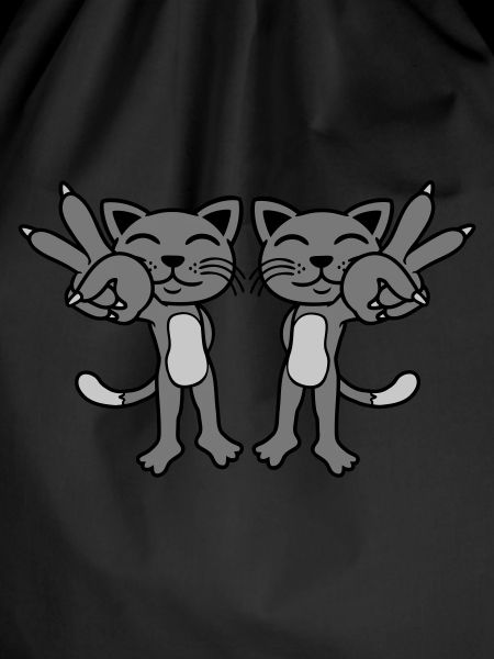 2 Cats Peace Sign