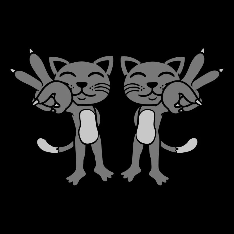 2 Katzen Peace Zeichen