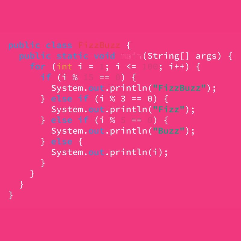 Langage de programmation de l’algorithme FizzBuzz Java