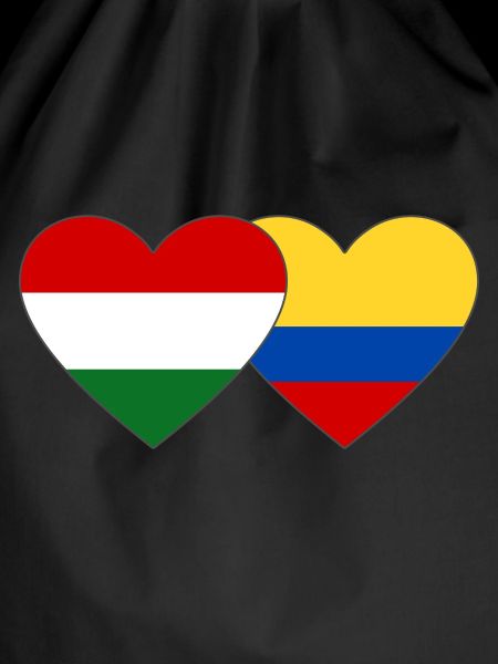 Hungary Colombia Flag Heart