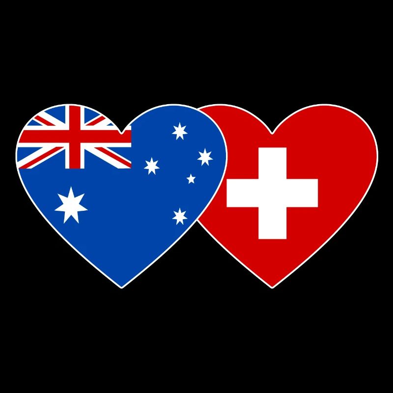 Australie Suisse Drapeau Coeur Drapeau