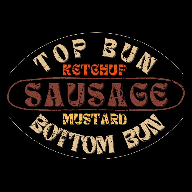 Top Bun Ketchup Wurst Senf Unteres Brötchen