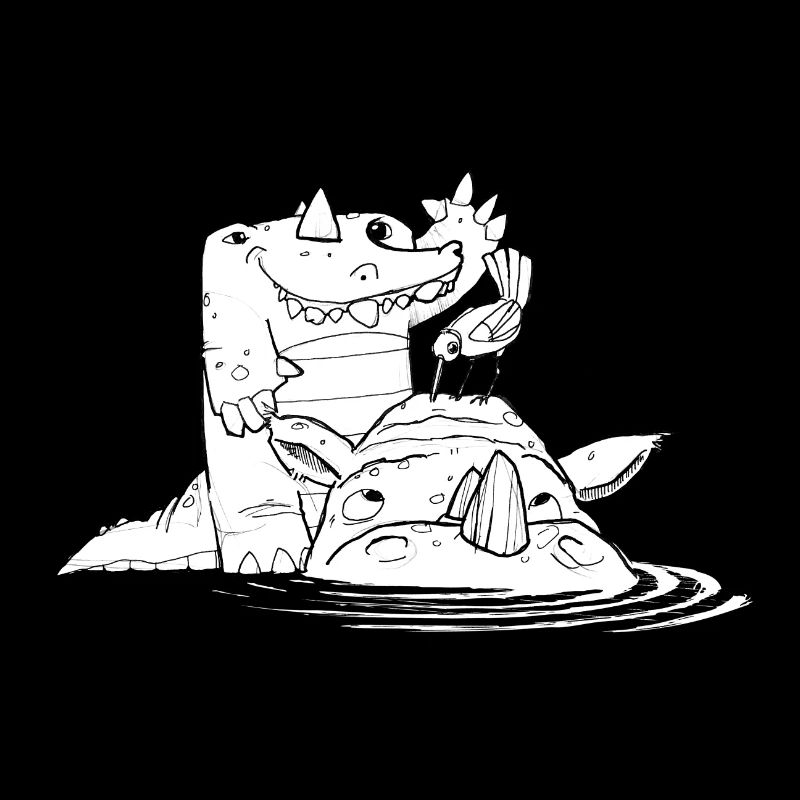 Krokodil, Nielpferd und Spatz