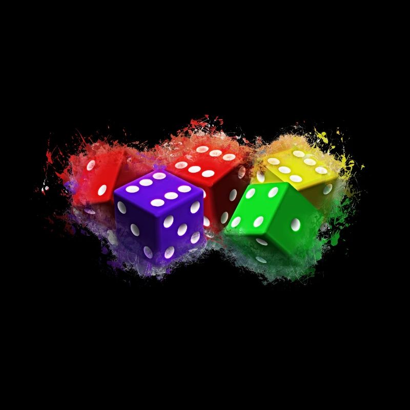 Dice game brightly glowing