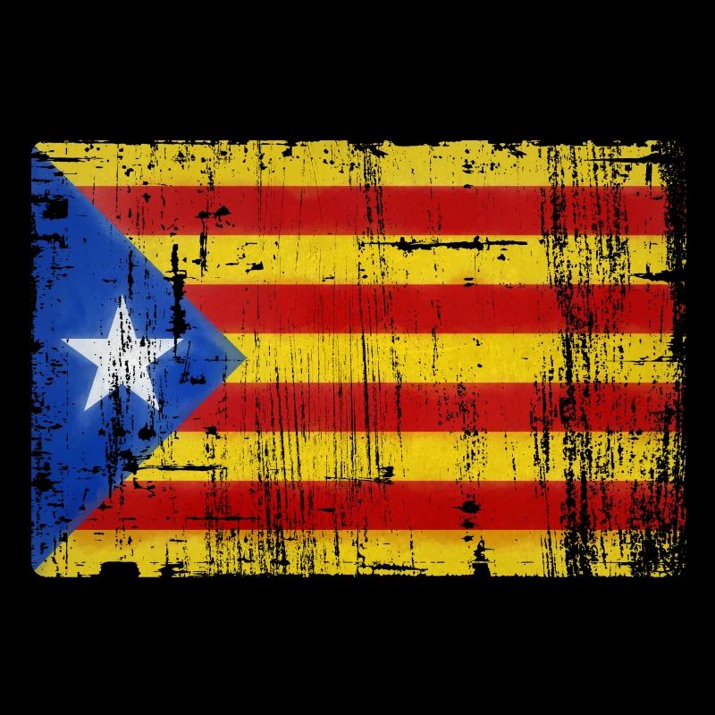 Drapeau de la Catalogne grungy