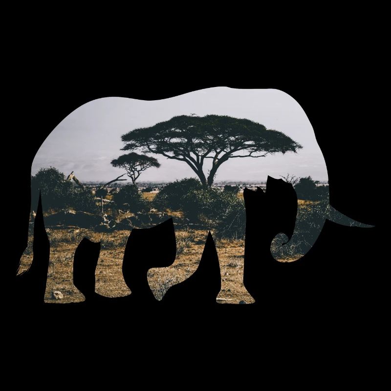 Elephant Savannah Silhouette