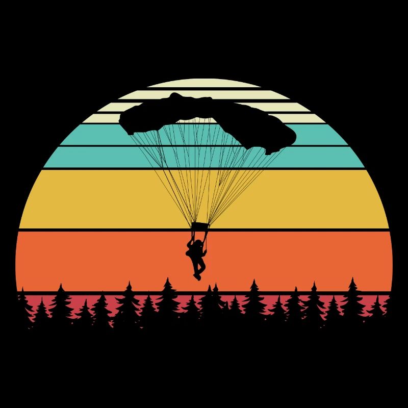 Skydiver Retro Parachute Skydiving