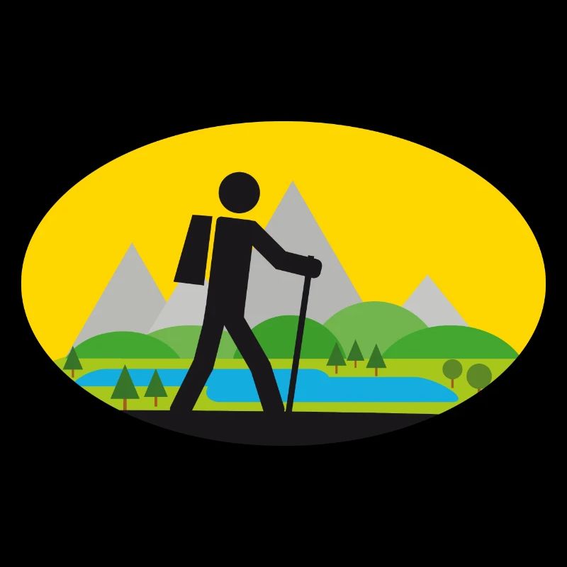 Wanderer mit Landschaft