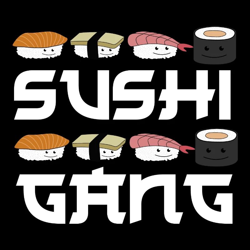 Sushigang Sushiarten Sort avec des visages
