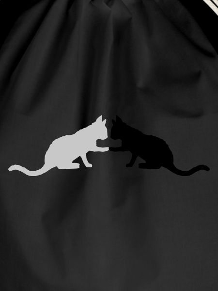 2 cute cats silhouette
