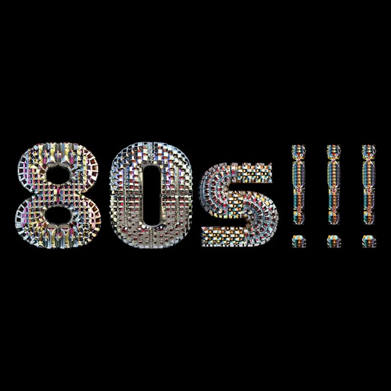 80s DISCO lettering disco ball look dancing motto