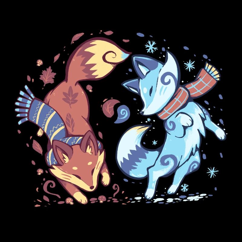 Herbst und Schneefuchs