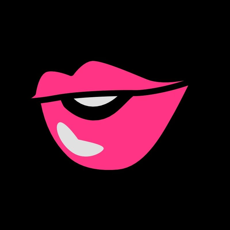 cute kissy pouting lips with a smile