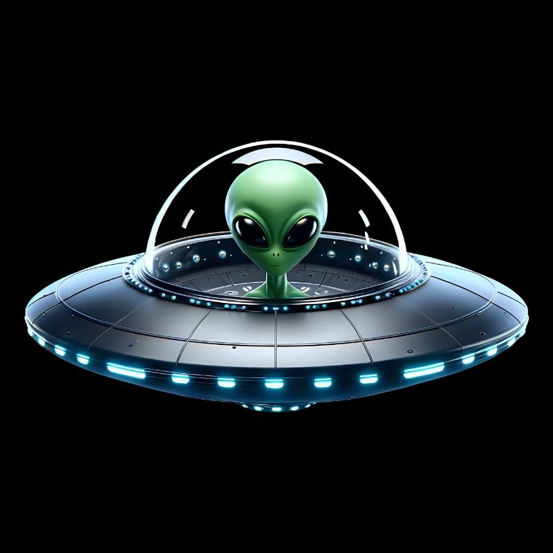 Alien vert dans un vaisseau spatial