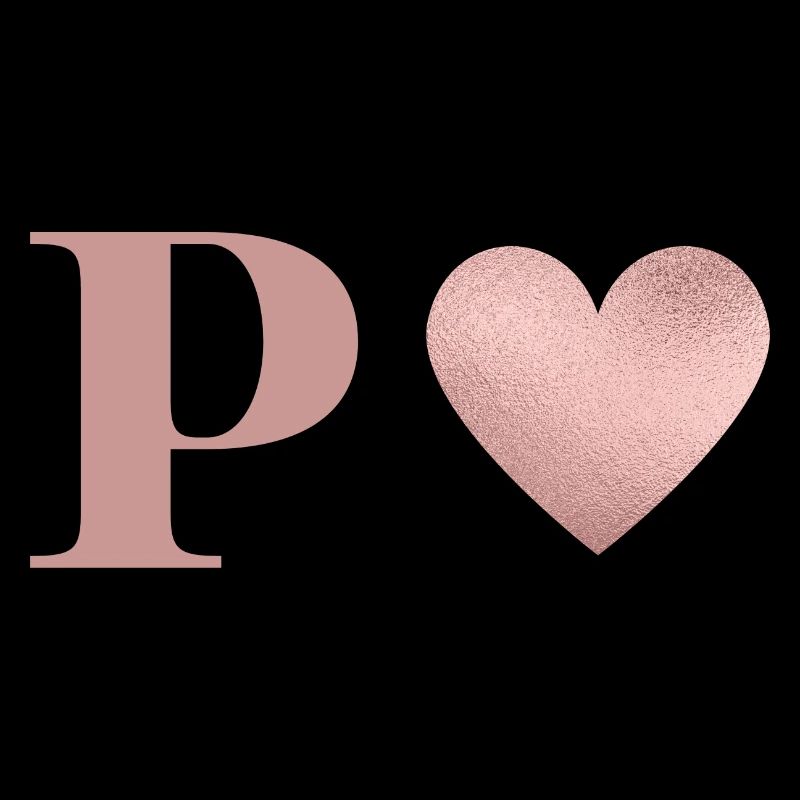 Buchstabe p Herz roségold