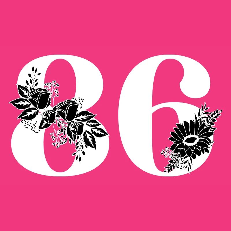 Nummer 86 Schwarze Blumen - 86. Blumengeburtstag