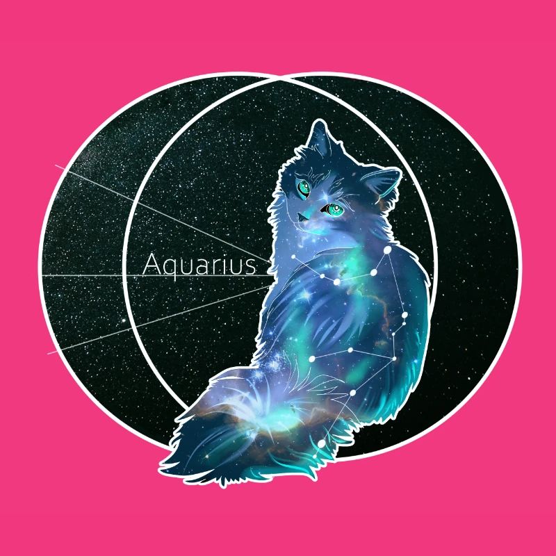 Sternzeichen Wassermann Katze Aquarius Geschenk
